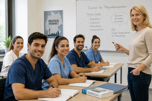 spanische Physiotherapeuten lernen Deutsch