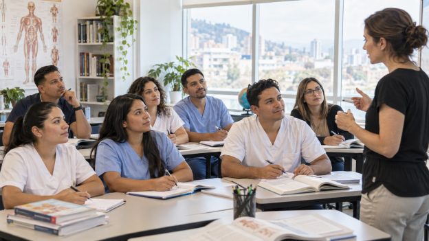 ausländische Pflegekräfte lernen Deutsch